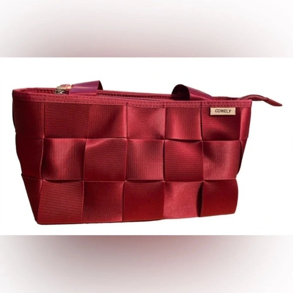 Comely Y2K Red Woven Seatbelt Shoulder Bag NWT